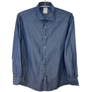 Brooks Brothers Blue Button Down Casual Dress Shirt Size 16-33